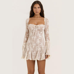 The "Lace Enchantress" Strapless Dress