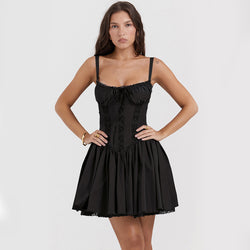 Secret Garden Lace-Up Mini Dress