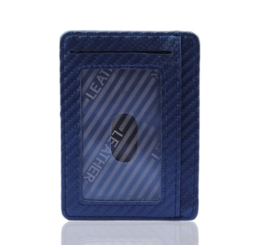 New Fashion Pu Leather Carbon Fiber Wallet Mini Slim Wallets Business