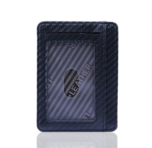 New Fashion Pu Leather Carbon Fiber Wallet Mini Slim Wallets Business