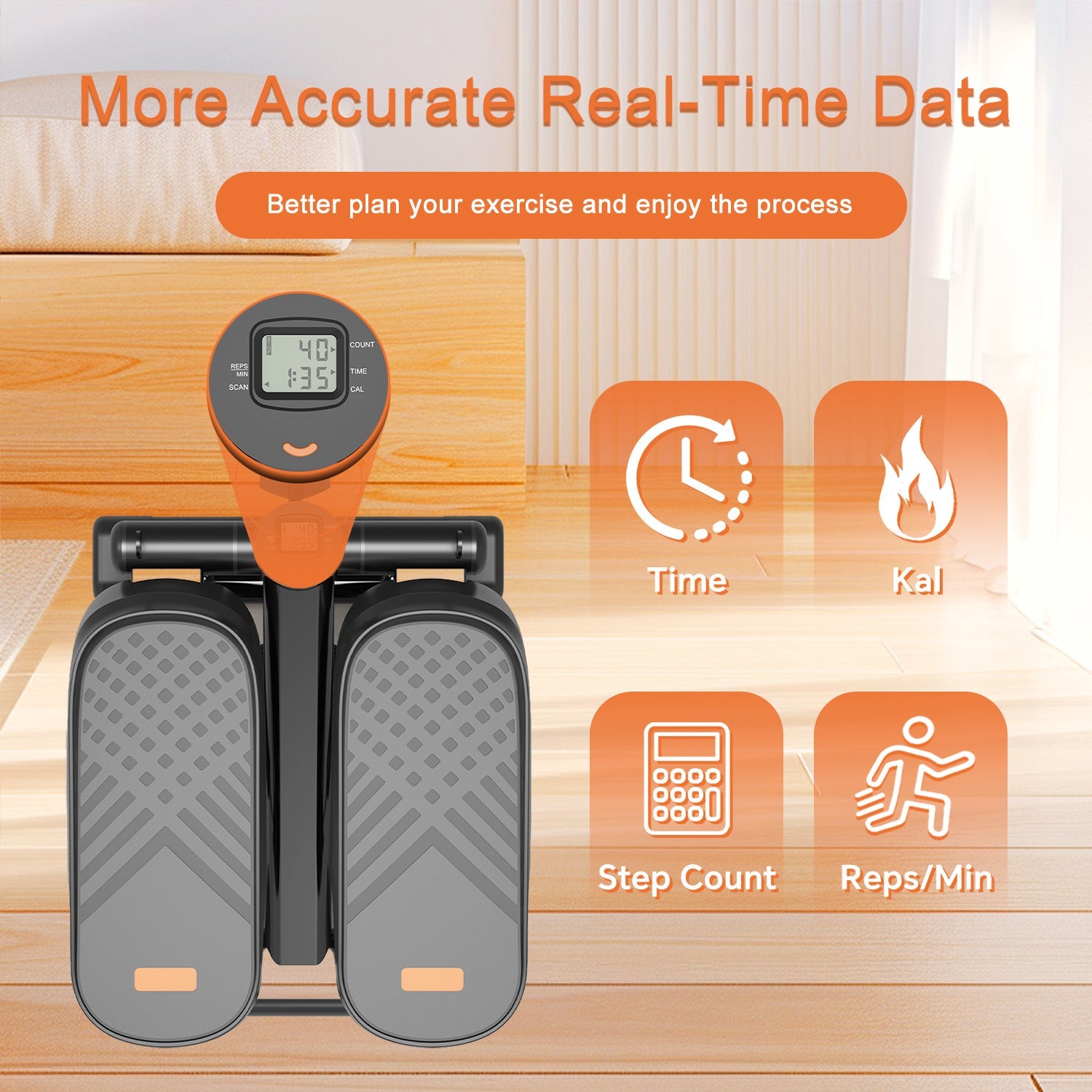 Home Office Exercise 330LBS Capacity Mini Stepper With Resistance