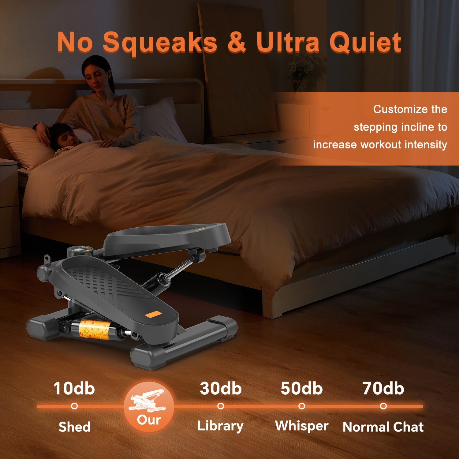 Home Office Exercise 330LBS Capacity Mini Stepper With Resistance