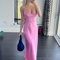 The "Summer Serenade" Satin Maxi