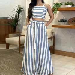 Striped Chic Skirt Set