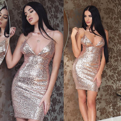 Stardust Sequin Strappy Mini Dress