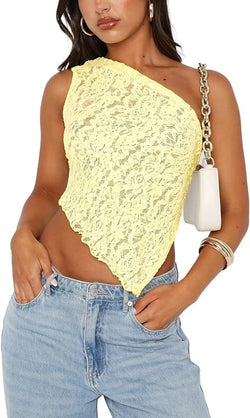 Lace & Allure Asymmetrical Top