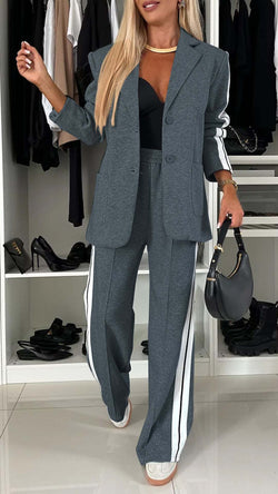 Striped Sports Jacket & Trousers Set