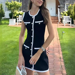 Sleek & Simple Button-Front Mini Dress