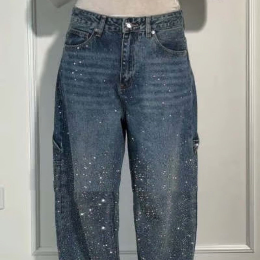 Glitter & Glitz Wide-Leg Jeans