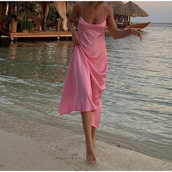 The "Summer Serenade" Satin Maxi