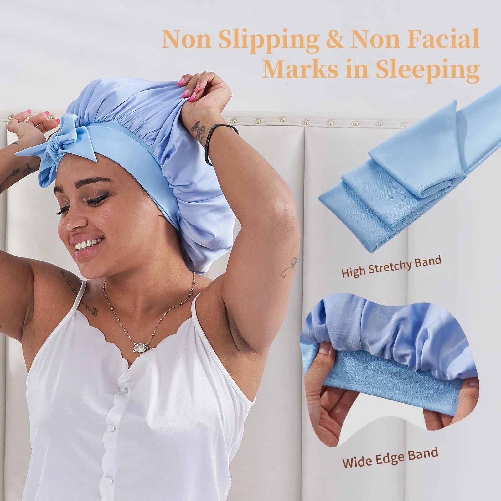 Silk Bonnet For Sleeping Women, Satin Hair Bonnet For Sleeping For