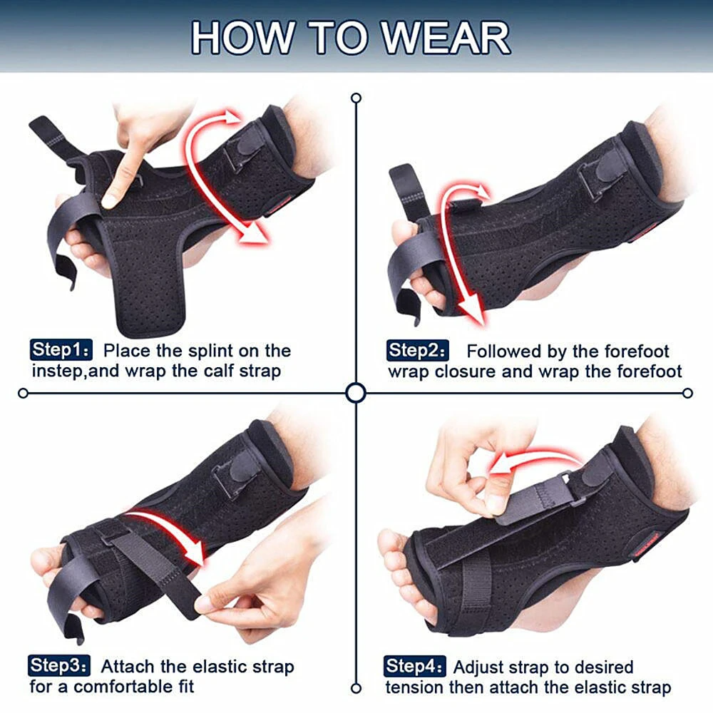 Plantar Fasciitis Night Splint Adjustable Foot Drop Ankle Brace