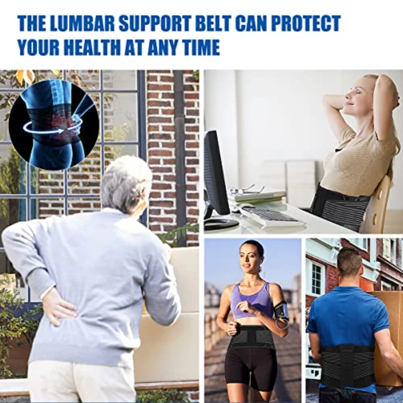 Lower Back Support Brace Lumbar Waist Belt Double Pull Breathable Belt