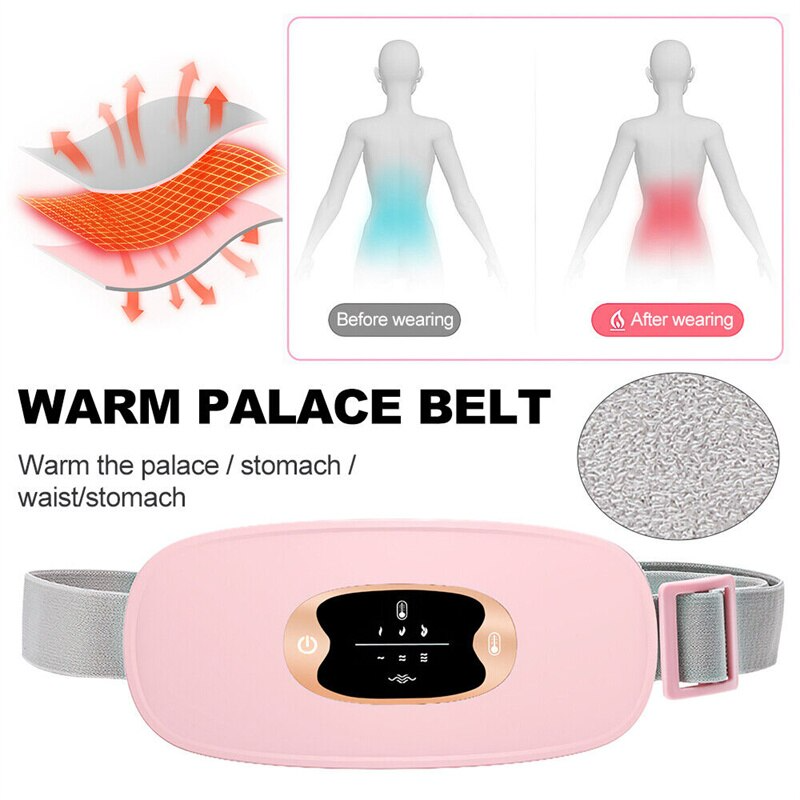 Electric Heating Menstrual Vibration Pad Belt For Period Pain Relief