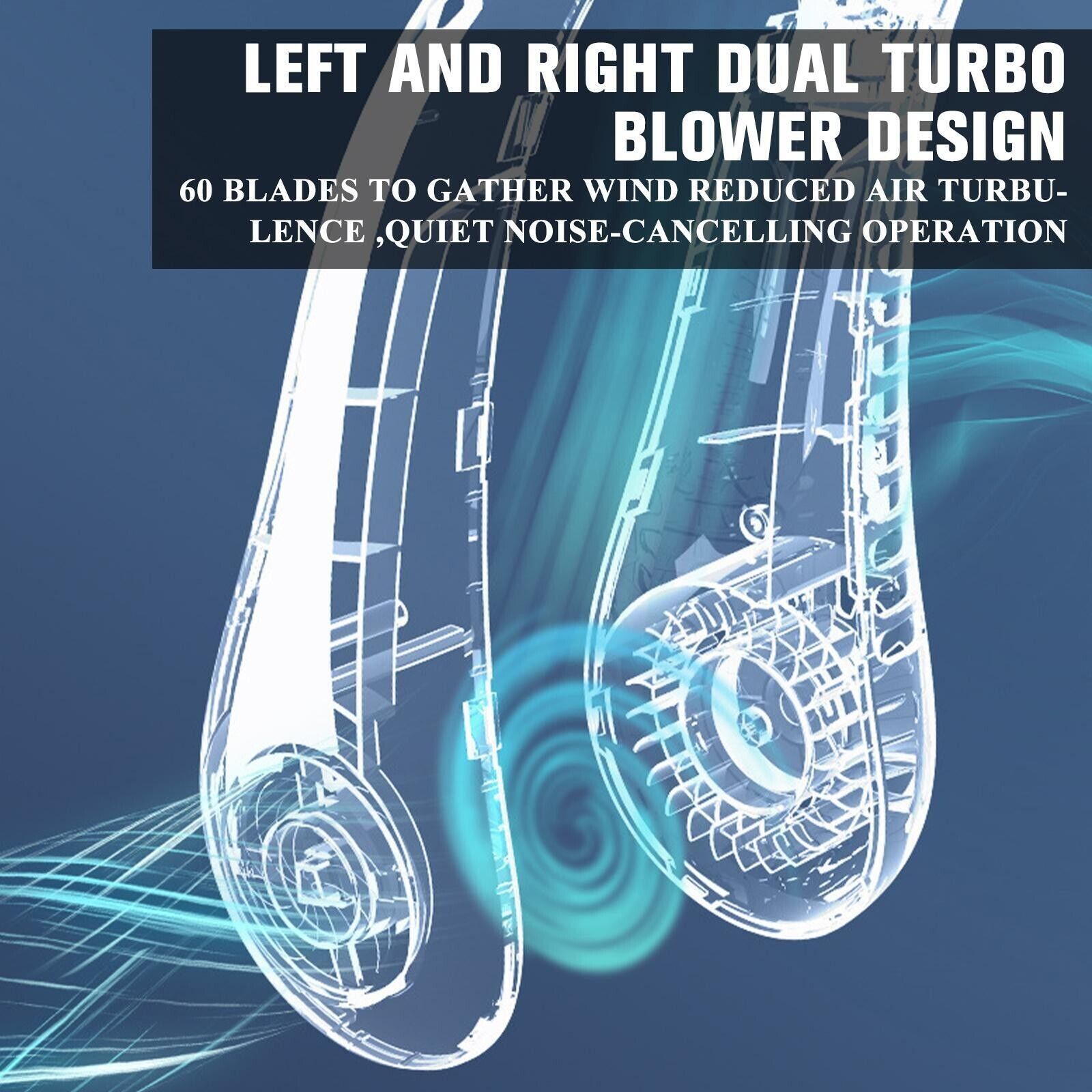 USB Portable Hanging Neck Fan Cooling Air Cooler Little Electric Air