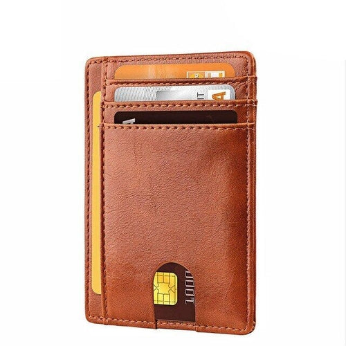 Mens Leather Slim Wallet Credit Card Holder RFID Blocking Pocket ID