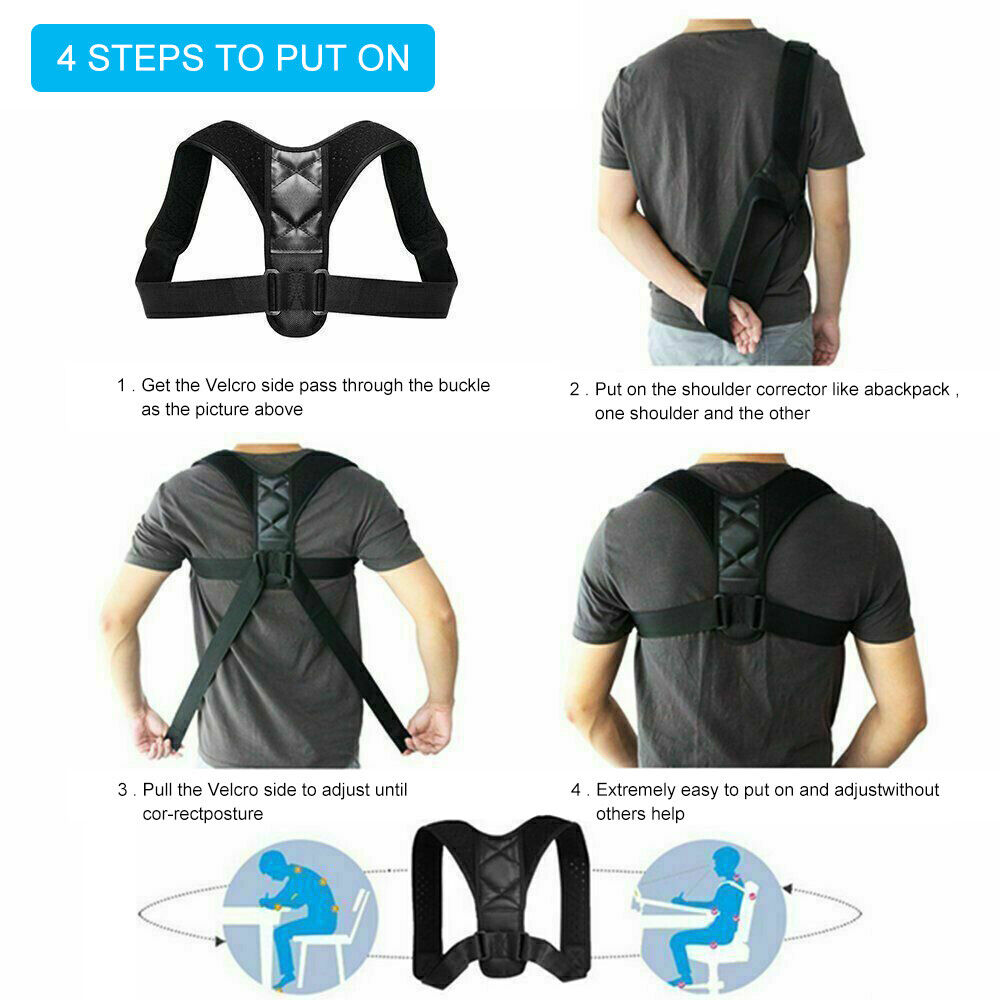 Posture Corrector Adjustable Back Brace Shoulder Support Clavicle Belt