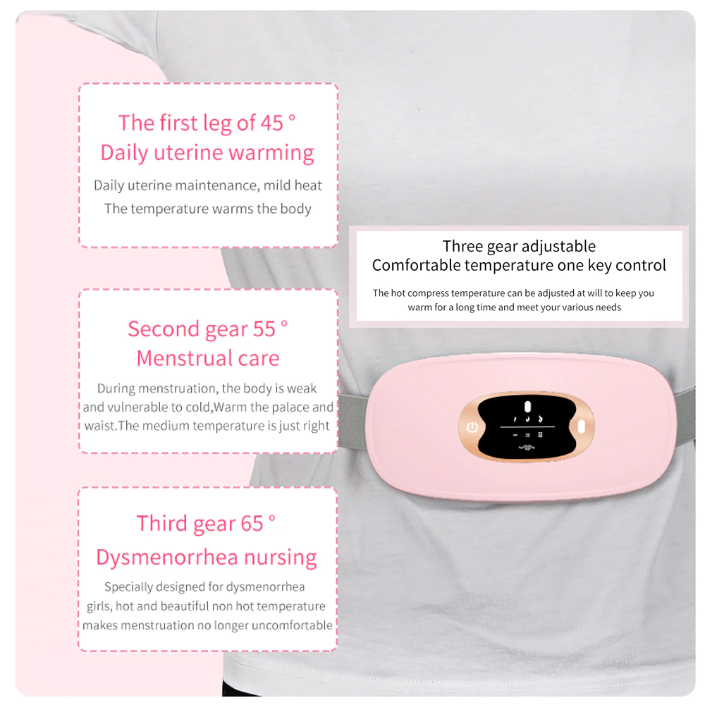 Electric Heating Menstrual Vibration Pad Belt For Period Pain Relief