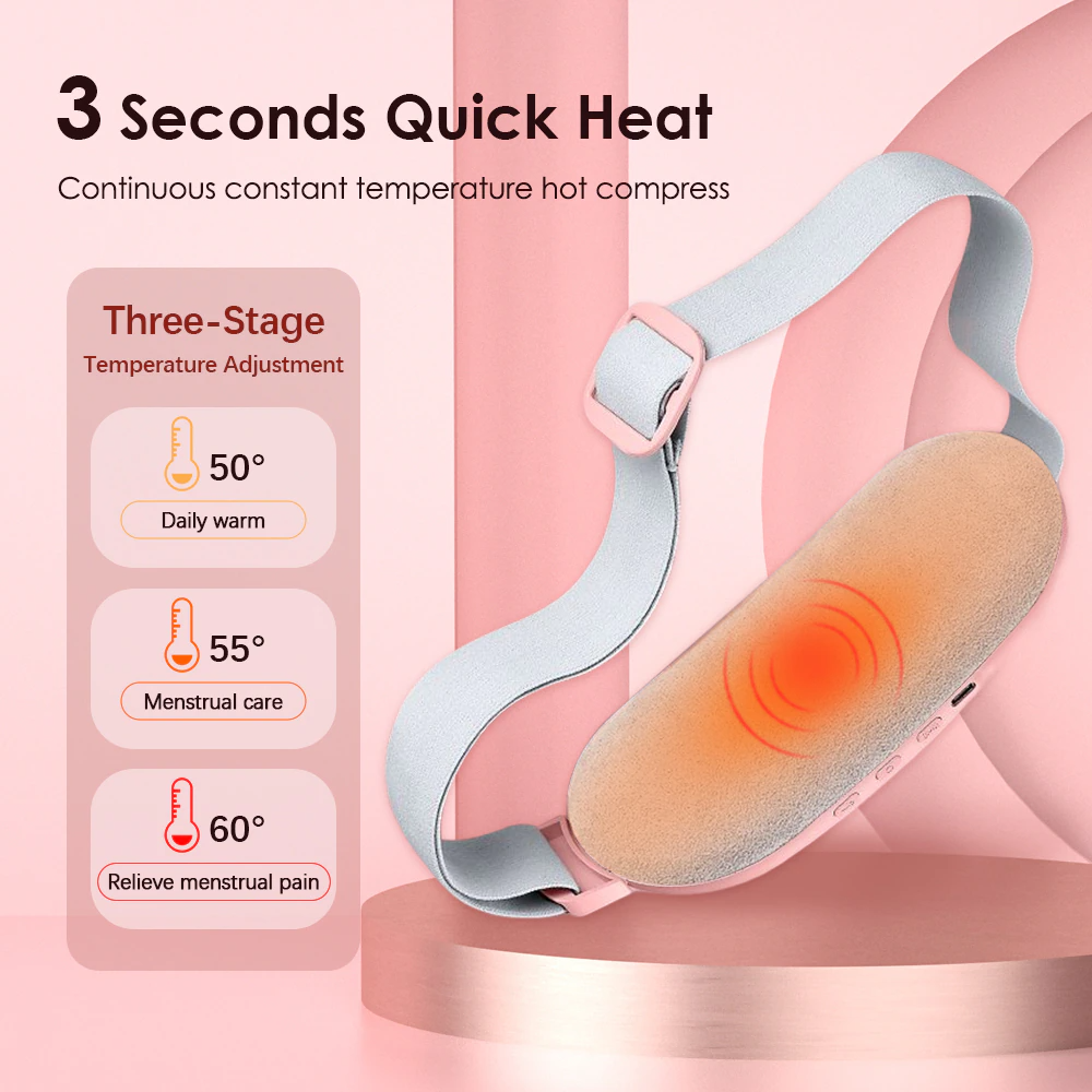 Electric Heating Menstrual Vibration Pad Belt For Period Pain Relief