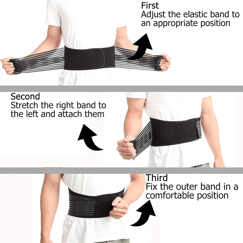 Lower Back Support Brace Lumbar Waist Belt Double Pull Breathable Belt