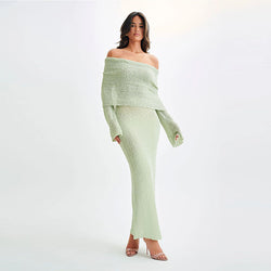 The "Island Escape" One-Shoulder Knit Maxi