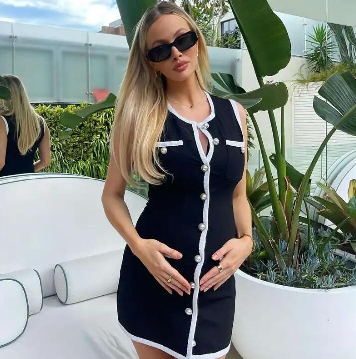Sleek & Simple Button-Front Mini Dress