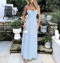 The "Lace-Up Serenity" A-Line Dress