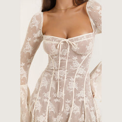 The "Lace Enchantress" Strapless Dress