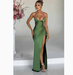 The "Satin Allure" Maxi Dress