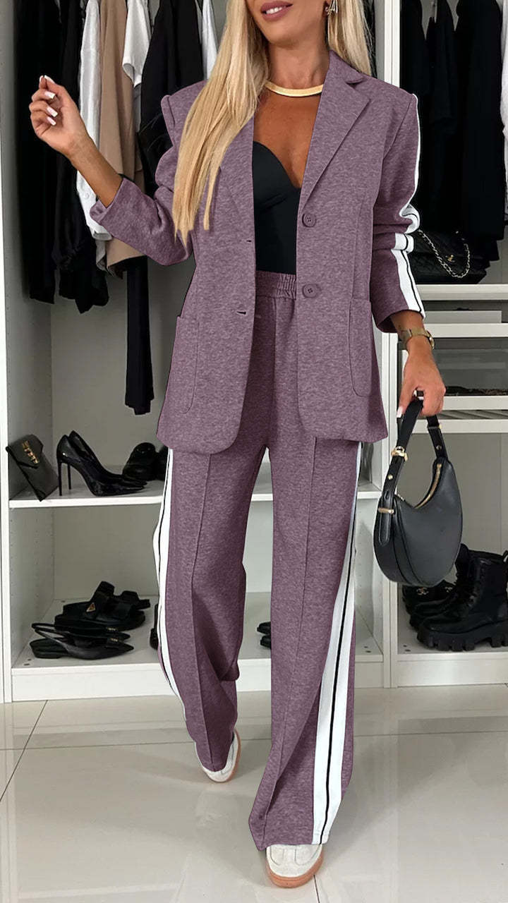 Striped Sports Jacket & Trousers Set