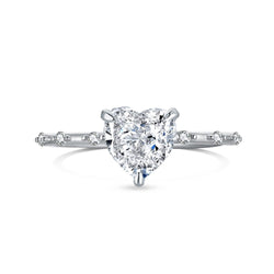 S925 Sterling Silver Heart-Shaped Zircon Ring