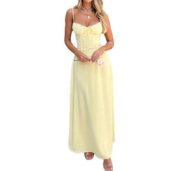 The "Lace-Up Serenity" A-Line Dress