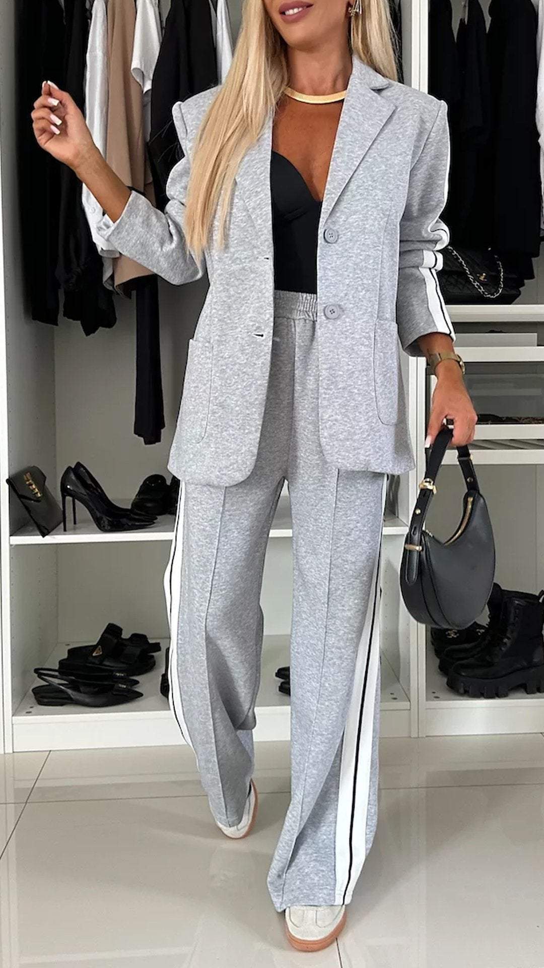 Striped Sports Jacket & Trousers Set