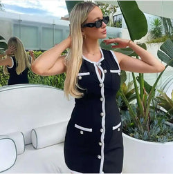 Sleek & Simple Button-Front Mini Dress