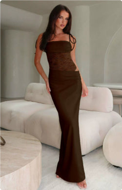 The "Y2K Lace Siren" Maxi Dress