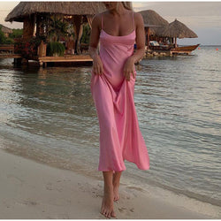 The "Summer Serenade" Satin Maxi