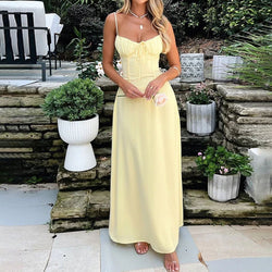 The "Lace-Up Serenity" A-Line Dress