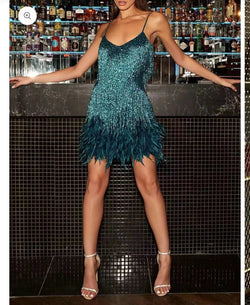 The "Glamour Cascade" Sequin Mini Dress