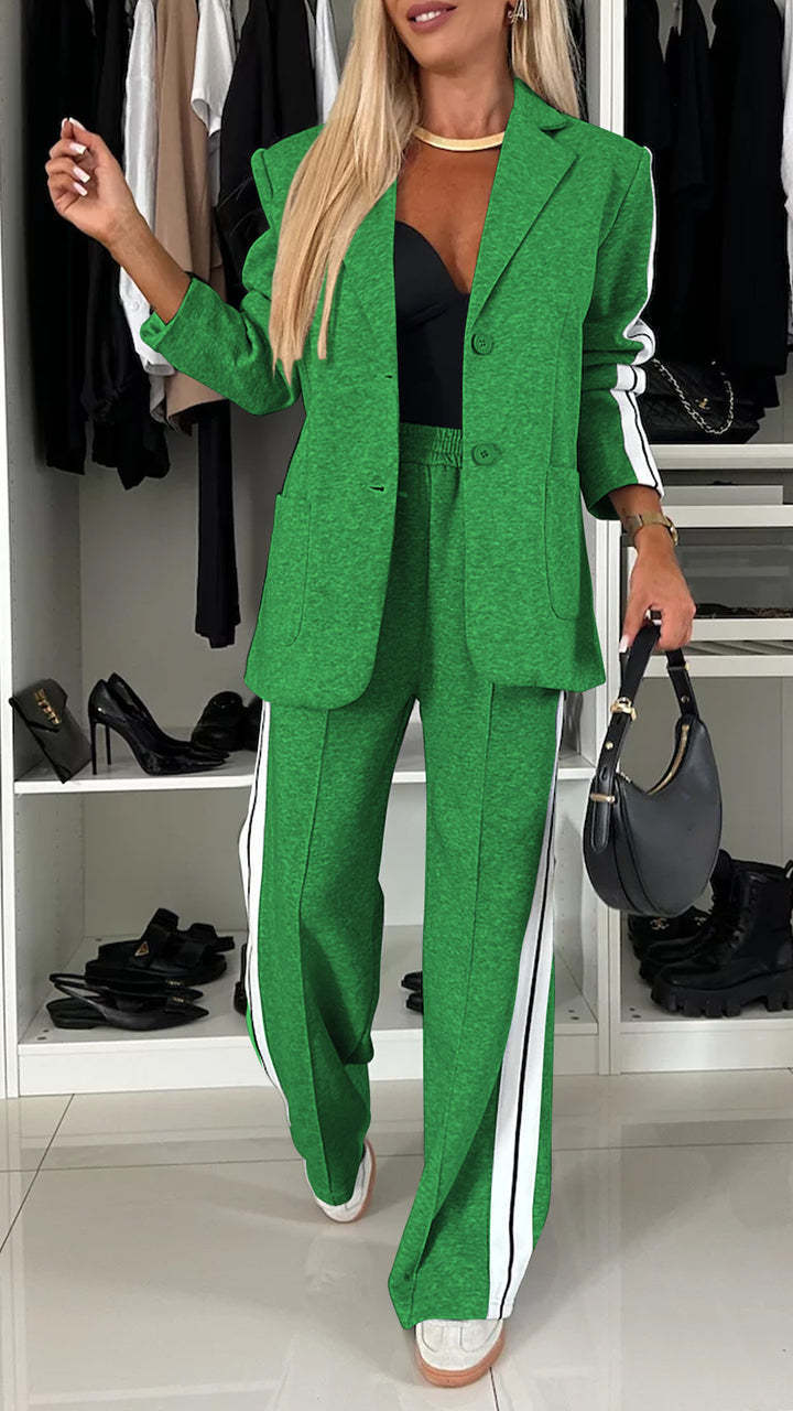 Striped Sports Jacket & Trousers Set