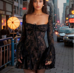The "Lace Enchantress" Strapless Dress