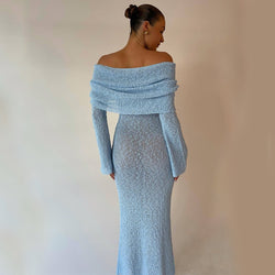 The "Island Escape" One-Shoulder Knit Maxi