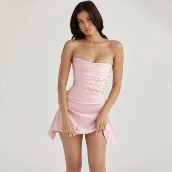 Euro-Chic Backless Mini Dress
