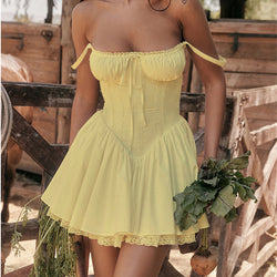 Secret Garden Lace-Up Mini Dress