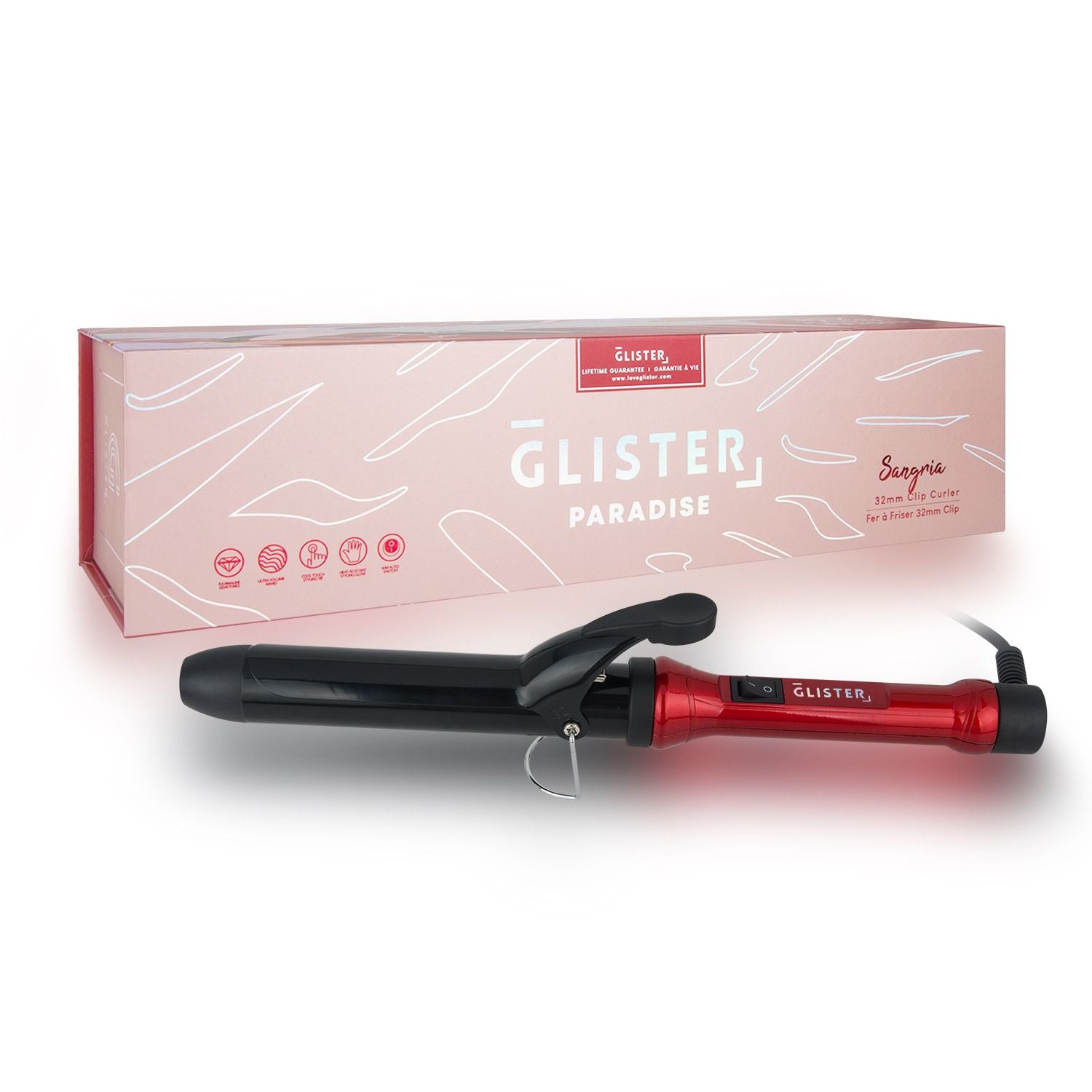 Paradise 32mm Max Volume Clip Curler - Sangria