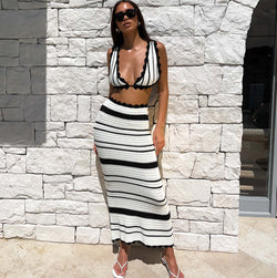 Striped Y2K Beach Set