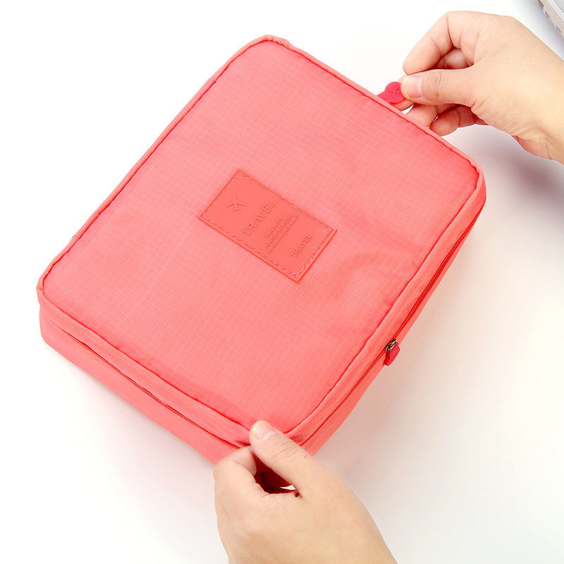 Portable Cosmetic Bag Waterproof Divider Multi-grid Pockets Toiletry