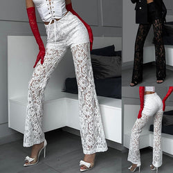 Lace Allure Straight-Leg Trousers