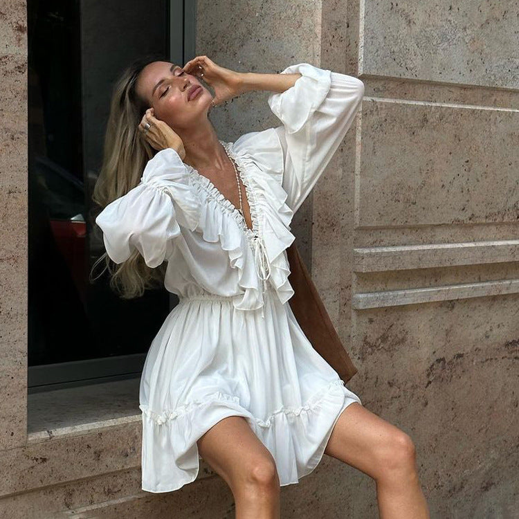 Ruffle & Flair Pleated Mini Dress