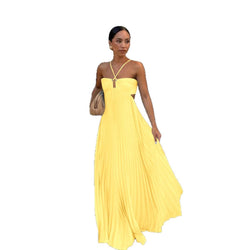 The "Aura" Pleated Halter Dress