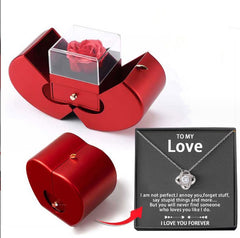Eternal Rose Jewelry Box with Apple Pendant